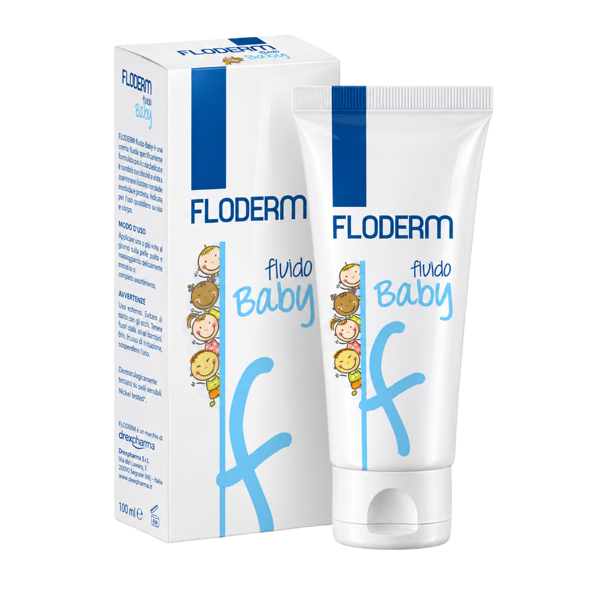 Immagine che raffigura il pack di Floderm Fluido Baby