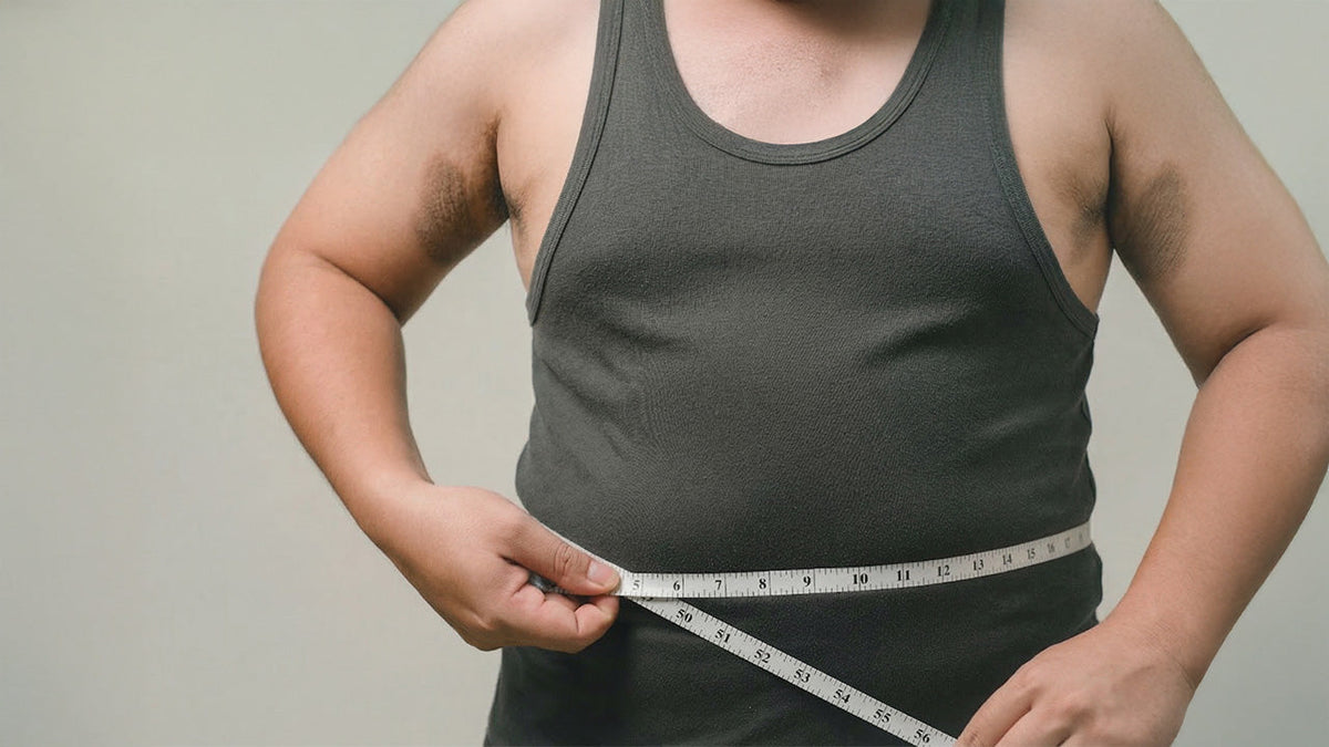 Immagine che rappresenta un uomo obeso con Acanthosis Nigricans