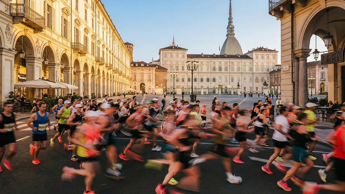 Immagine che raffigura atleti che corrono alla maratona di Torino