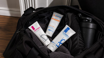 Borsone sportivo con all'interno creme della linea  3Power Sport, Dermacit e Floderm